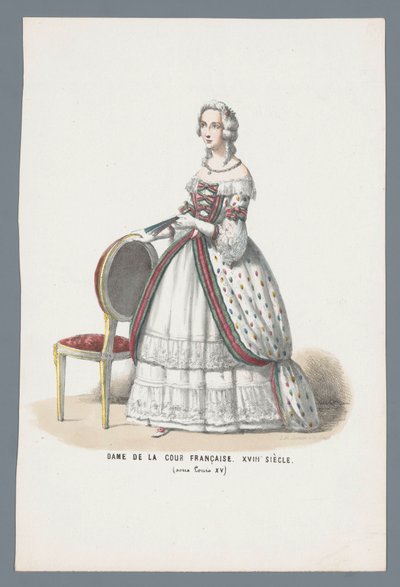 Lady of the French Court. 18th Century (under Louis XV) by Elias Spanier