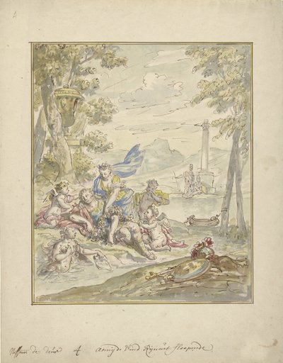 Design for a Room Painting with Armida and Rinaldo by Elias van Nijmegen