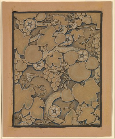 (Illustration for Rubáiyát of Omar Khayyám) Lining Paper by Elihu Vedder