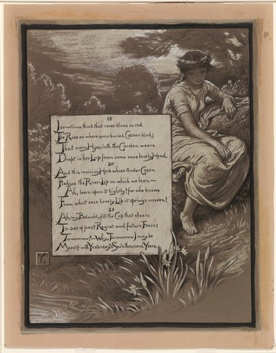 Illustration for Rubáiyát of Omar Khayyám: The River-Lip by Elihu Vedder