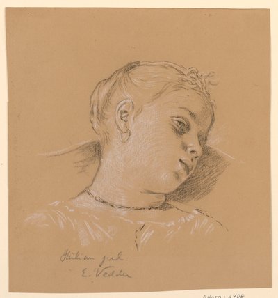 Head of an Italian Girl, ca. 1885 by Elihu Vedder
