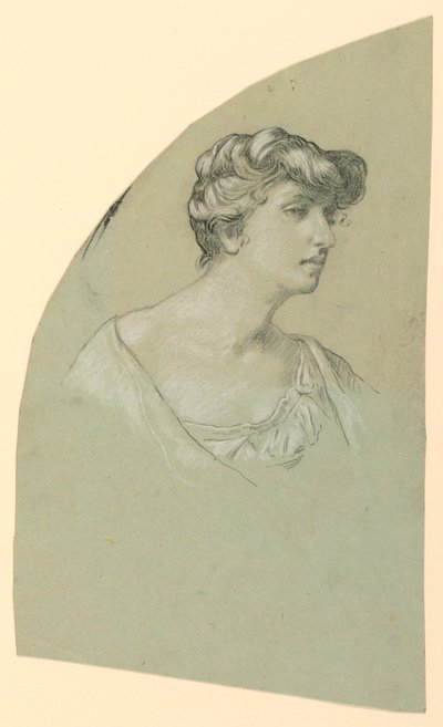 Portrait Sketch of a Young Woman, ca. 1885 by Elihu Vedder