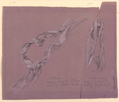 Studies of Drapery of "Fortune", ca. 1887 by Elihu Vedder