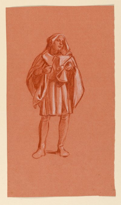 Study of a figure in a hooded costume, ca. 1885 by Elihu Vedder