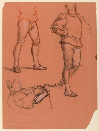 Details of Male Figures, ca. 1885 by Elihu Vedder