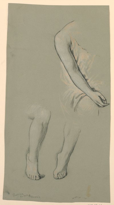 Figure details, ca. 1885 by Elihu Vedder