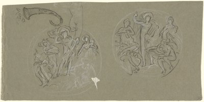 Sheet of Studies for Huntington Ceiling by Elihu Vedder