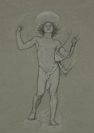 Study for Figure of Apollo, from the 60 Studies for the Huntington Ceiling by Elihu Vedder