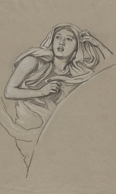 Study for Figure to right of Luna by Elihu Vedder
