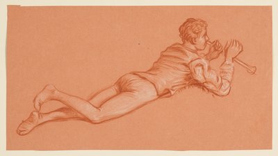 Study of a Male Costumed Figure by Elihu Vedder