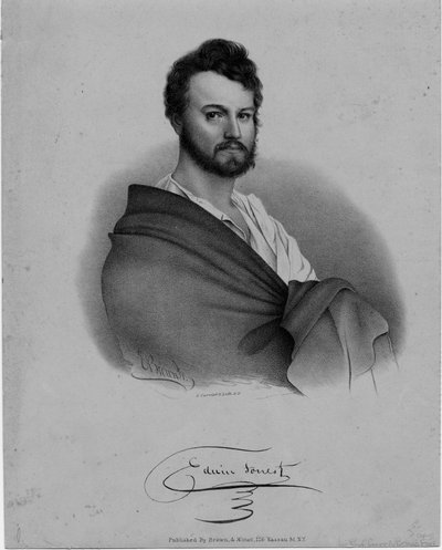 Edwin Forrest, actor, Nathaniel Currier lithograph, published by Brown and Minot, New York by Eliphalet Brown