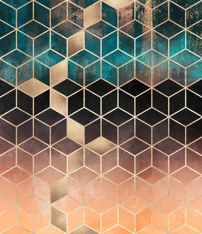 Gold Ombre Geometric Pattern by Elisabeth Fredriksson