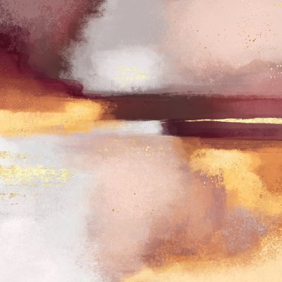 Golden Blush Abstract by Elisabeth Fredriksson
