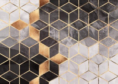 Golden Marble Cubes by Elisabeth Fredriksson