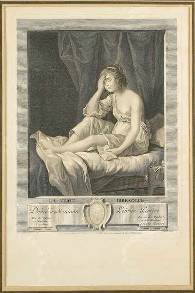 La Vertu Irresolue, Engraved by Louis Dennel by Elisabeth Louise (after) Vigee Lebrun