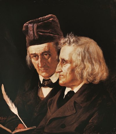Portrait of Brothers Jacob and Wilhelm Grimm by Elisabeth Maria Anna Jerichau Baumann