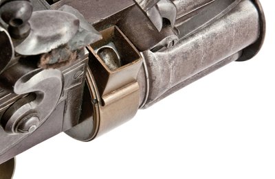 28-bore Collier patent five-shot hand-rotated flintlock revolving rifle of military type, c.1819-20 by Elisha Haydon Collier