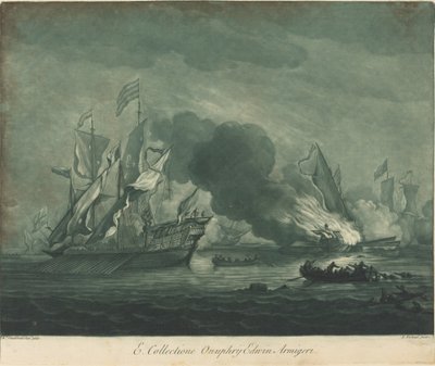 Shipping Scene from the Collection of Onuphrij Edwin by Elisha Kirkall after Willem van de Velde the Elder