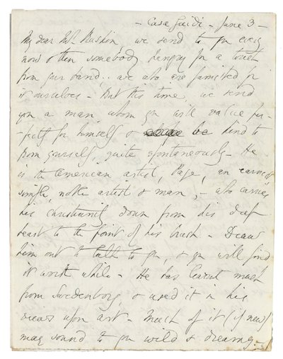 Autograph Letter to John Ruskin, Casa Giudi, Florence, 3rd June 1859 by Elizabeth Browning