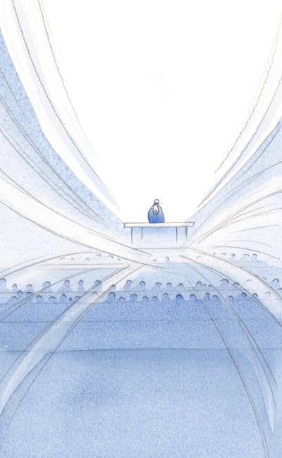At Mass the offering is made by Christ, in light and splendour, amidst His silent and invisible company. by Elizabeth Wang