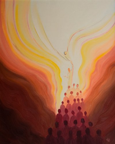 At Every Mass We Reach Up and Meet the Father Through the Sacrifice of Christ Our Head, Bound Together with Each Other and with Him by Elizabeth Wang
