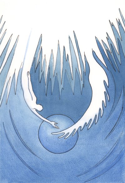 Christ and the Holy Spirit are like two arms from the Father which embrace the Earth by Elizabeth Wang