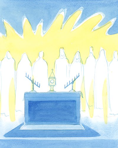 Christ loves to bring His friends refreshment and new courage through His Real Presence in the Blessed Sacrament by Elizabeth Wang