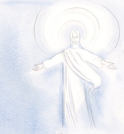 Christ loves to greet His friends in Holy Communion by Elizabeth Wang