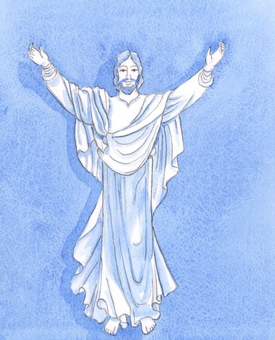 Christ reaches out to embrace us in just the manner shown out in many Christian images by Elizabeth Wang