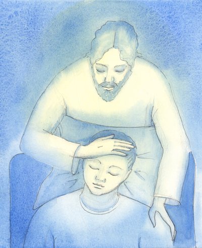 Christ sees our pain and exhaustion, and comes to us in Holy Communion to offer consolation and reassurance, like a mother stroking a child