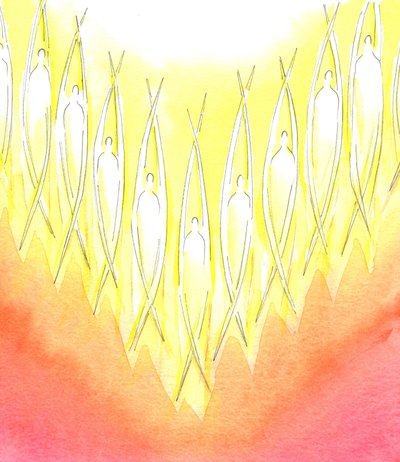 God created the Holy Angels, 2001 by Elizabeth Wang