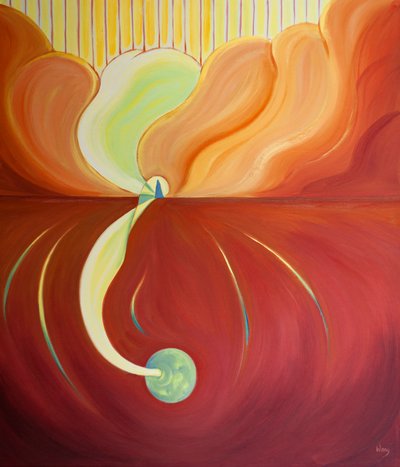 God poured His Spirit upon the Virgin Mary to make her fruitful for the sake of the whole world by Elizabeth Wang