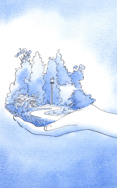 He showed me the garden, as if on His outstretched hand. He said: 
