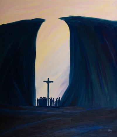 However small, isolated, or persecuted our community may be, Christ is amongst us at Mass, as if in a chasm. by Elizabeth Wang