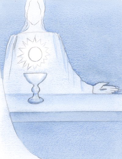I saw Jesus, Really Present on the altar; and I saw the Host gleaming 