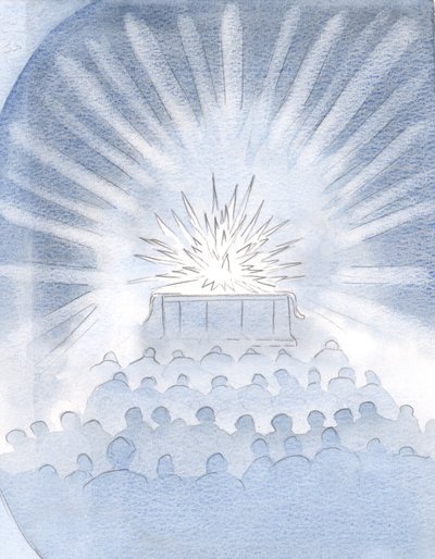 I saw the white fire of sacrifice on the altar, and the radiance and glory of the true Sacrifice of Christ by Elizabeth Wang