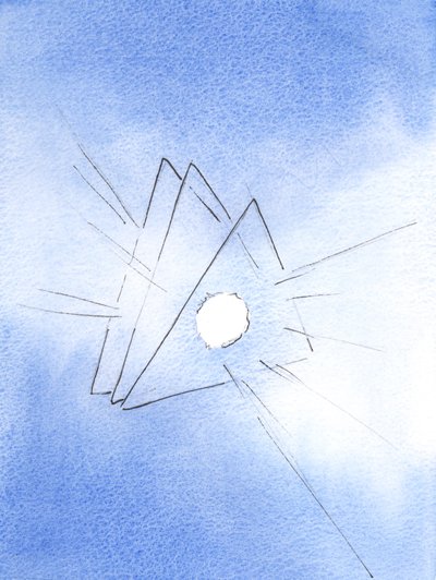I was shown a symbol of the Holy Trinity: three triangles, with a fire like molten lava (representing Divine Love) at the heart of each by Elizabeth Wang