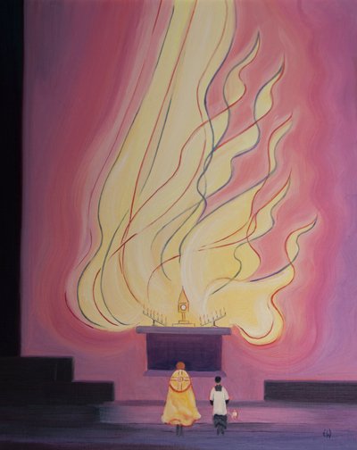 In our sanctuary, in Christ, especially at Exposition of the Blessed Sacrament, we have before us the fullness and the glory of the Godhead, and graces are poured out upon us. by Elizabeth Wang