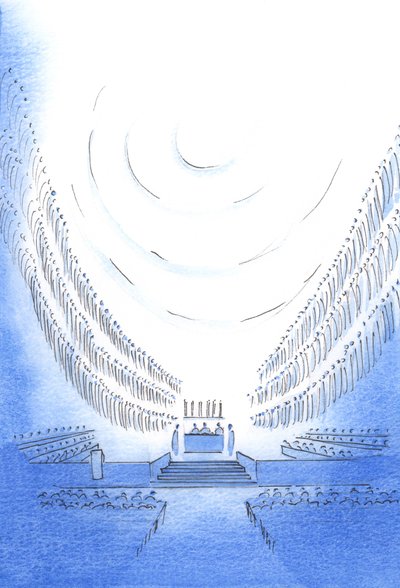 In the cathedral, at an ordination Mass, the Father revealed something of His majesty and glory, amidst the saints, 2003 by Elizabeth Wang