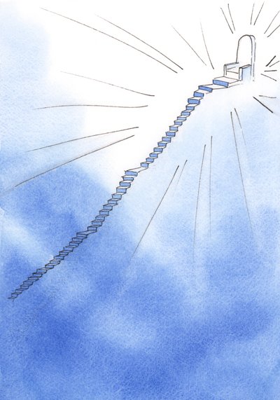 In the spiritual life, a staircase lies ahead, very steep, yet with resting places. At the top stands God