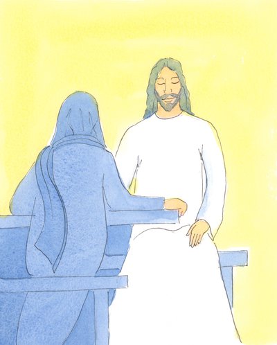 Jesus was made refreshed and joyful by sitting with His friends in Bethany, in a welcome silence by Elizabeth Wang