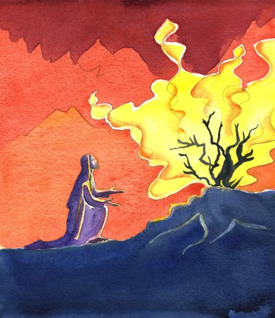 Moses and the burning bush, 2001 by Elizabeth Wang
