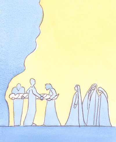 Our Blessed Lady had to cope with the apparent burial of all her hopes, as her beloved son was placed in the tomb by Elizabeth Wang