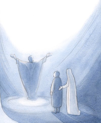 Our Blessed Lady shepherds forward each one of us, encouraging us to pray with Christ to God our Father by Elizabeth Wang