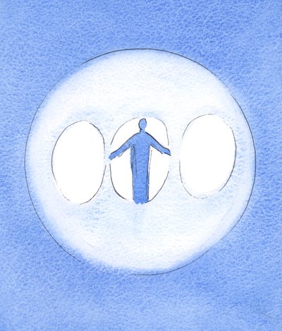 The Blessed Trinity can be seen as a Triple Light with Christ the God-man at the centre by Elizabeth Wang