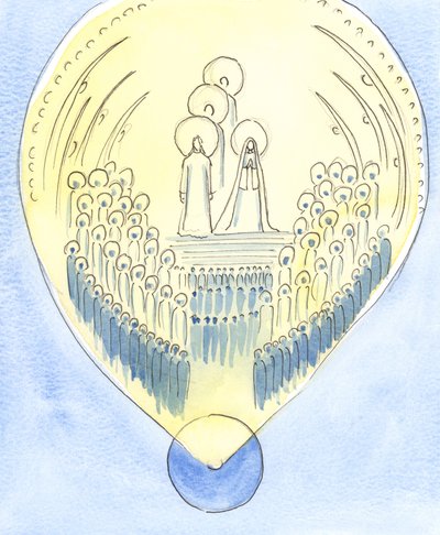The Kingdom of Heaven, where God reigns in glory, extends as far as Earth: to each place, or each soul, where God