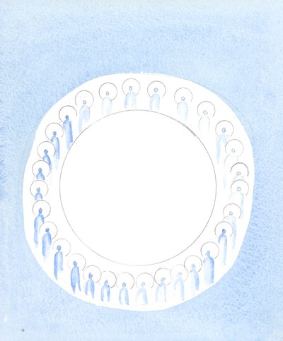 The Three Divine Persons are united and active in the unity of the Godhead, as if circling in unceasing communion by Elizabeth Wang
