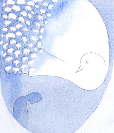 The most Holy Spirit - seen as a beautiful bird with dazzling white feathers - is present and at work in us by Elizabeth Wang
