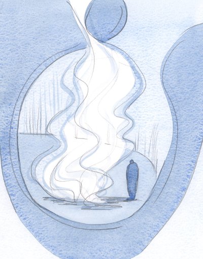 What a bonfire of grace, when we uncover and place before Christ all our faults and weaknesses. by Elizabeth Wang