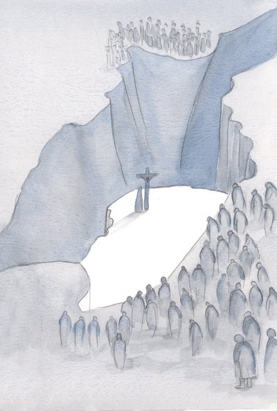 What a chasm lies before us at Mass, as we are made a part of the One Sacrifice for sin, united with that past age when Christ on the Cross to save us by Elizabeth Wang